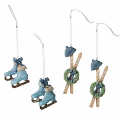 Christbaumschmuck^LOBERON Anhänger 4er Set Papeta blau