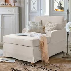 Sessel|Sessel^LOBERON Chaiselongue Myersville creme