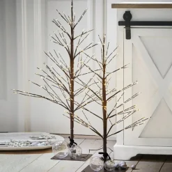 Beleuchtete Weihnachtsdeko^LOBERON Deko-Baum 2er Set Hellerud Rot">