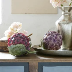 Kunst- & Trockenblumen|Dekoration^LOBERON Dekoblume 2er Set Hortensie lila/pink