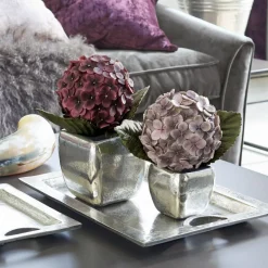 Kunst- & Trockenblumen|Dekoration^LOBERON Dekoblume 2er Set Hortensie lila/pink