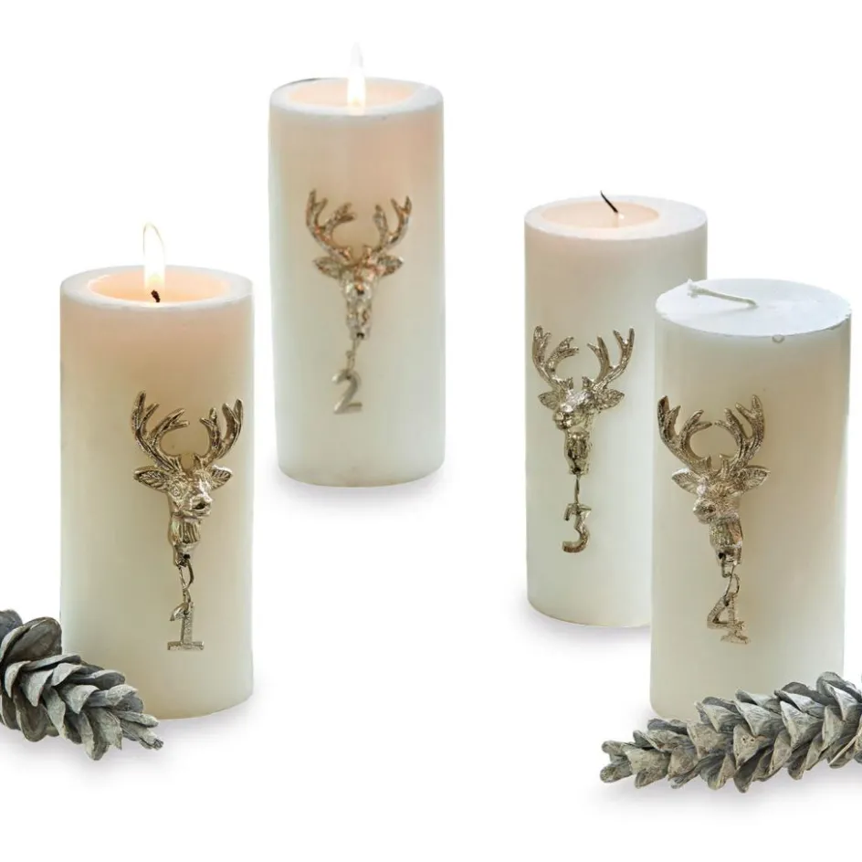 Kerzen|Adventskranz^LOBERON Deko-Pin 4er Set Charre