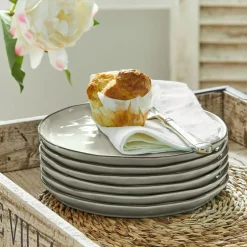 Geschirr|Geschirr^LOBERON Dessertteller 6er Set Biarré grau