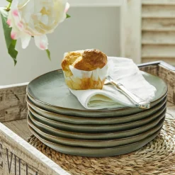 Geschirr|Geschirr^LOBERON Dessertteller 6er Set Biarré türkis/braun