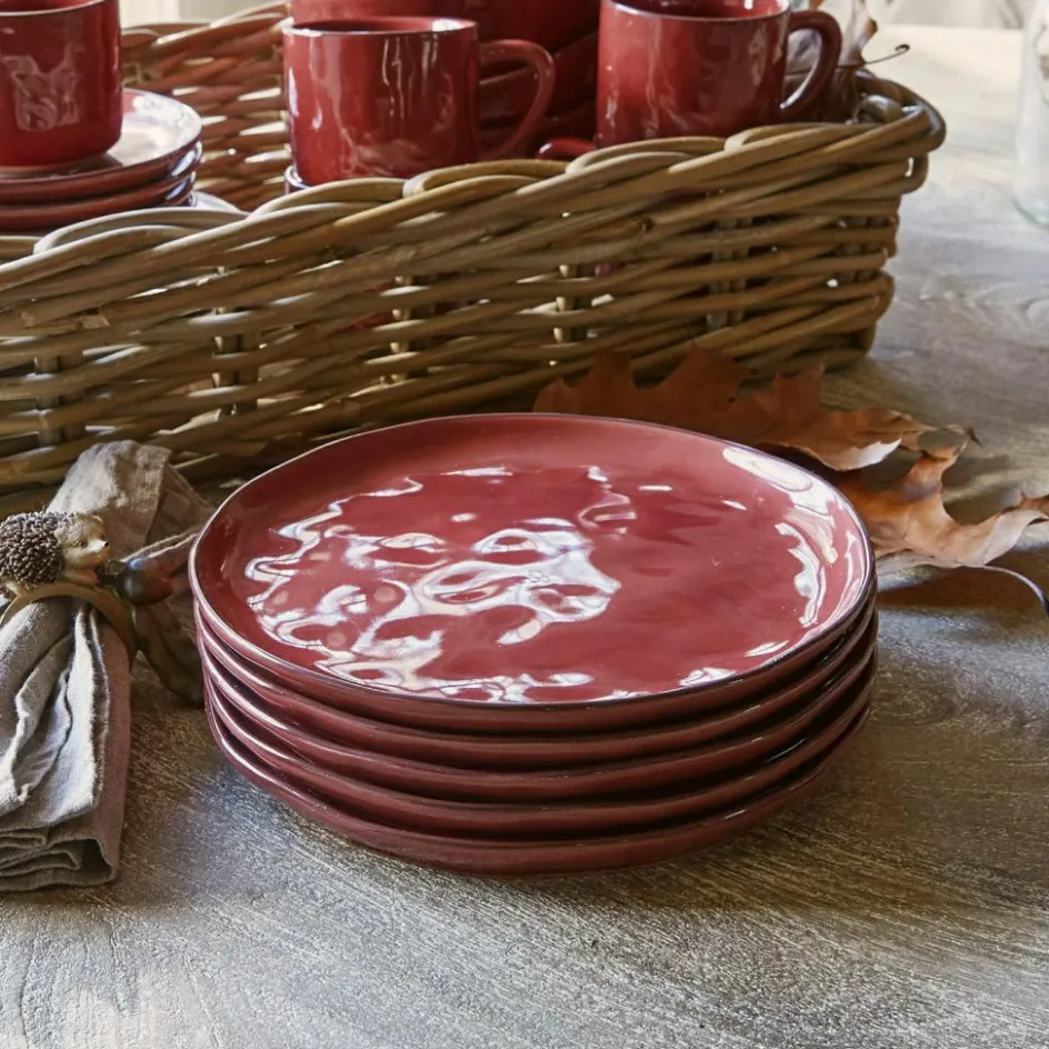 Geschirr|Geschirr^LOBERON Dessertteller 6er Set Biarré rot