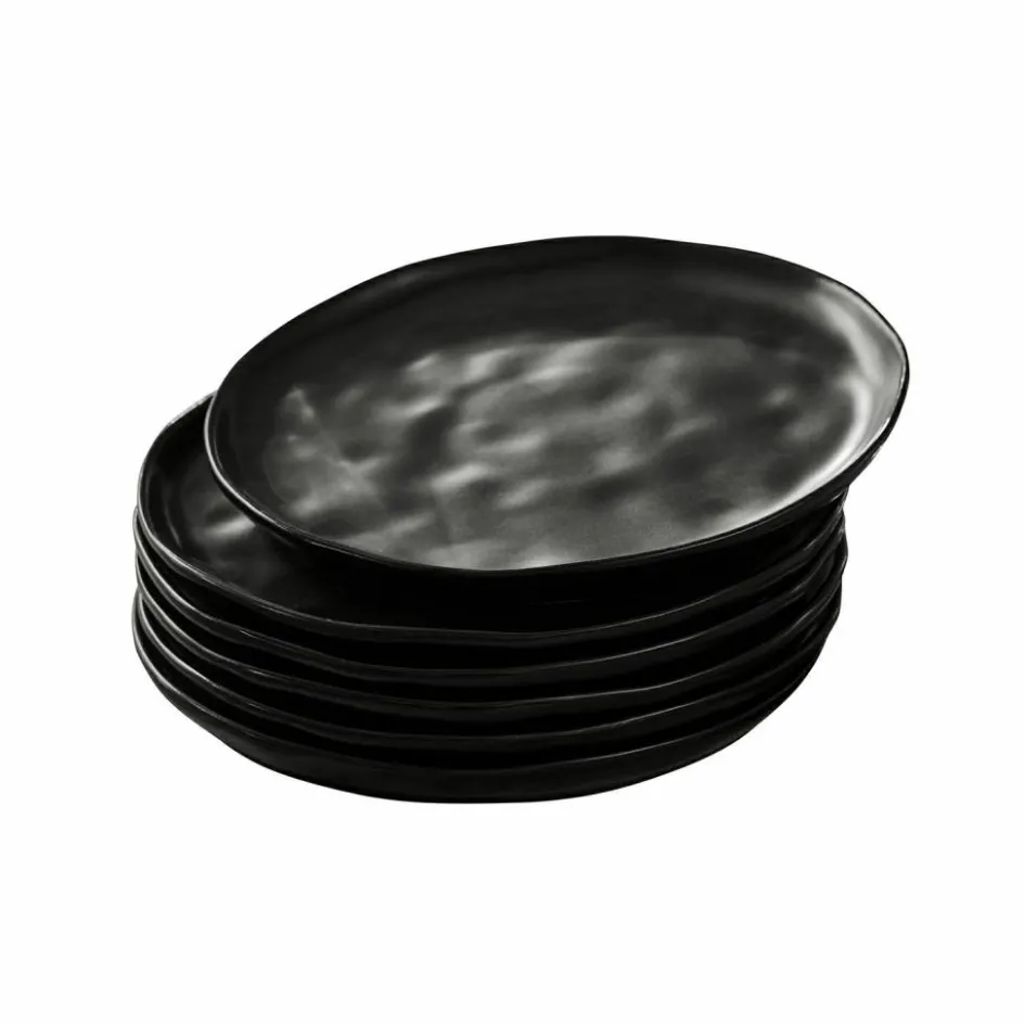 Geschirr|Geschirr^LOBERON Dessertteller 6er Set Biarré schwarz