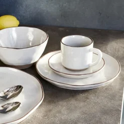 Geschirr|Geschirr^LOBERON Dessertteller 6er Set Biarré weiß