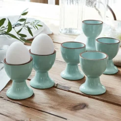 Geschirr|Geschirr^LOBERON Eierbecher 6er Set Biarré türkis