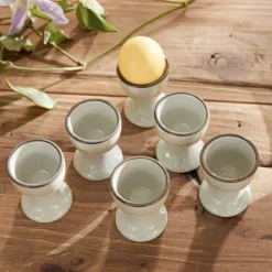 Geschirr|Geschirr^LOBERON Eierbecher 6er Set Biarré grau