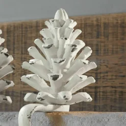 Weihnachtliche Deko-Objekte^LOBERON Eisenzapfen 2er Set Firenza antikweiß