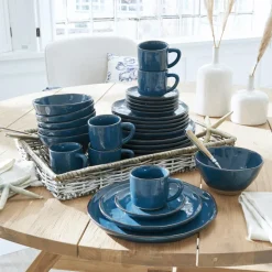 Geschirr|Geschirr^LOBERON Geschirr 30er Set Biarré blau