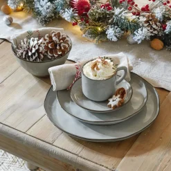 Geschirr|Geschirr^LOBERON Geschirr 30er Set Biarré grau