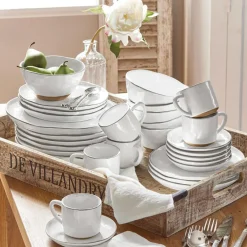 Geschirr|Geschirr^LOBERON Geschirr 30er Set Biarré weiß