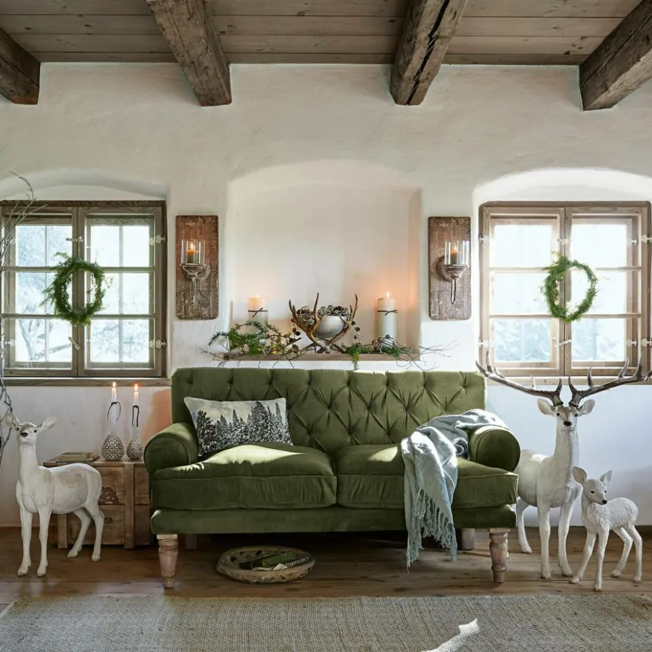 Weihnachtsfiguren^LOBERON Hirsch mit Reh und Kitz Olsen antikweiß