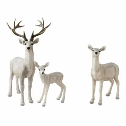 Weihnachtsfiguren^LOBERON Hirsch mit Reh und Kitz Olsen antikweiß