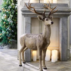 Weihnachtsfiguren^LOBERON Hirsch Storm antikbraun