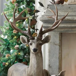 Weihnachtsfiguren^LOBERON Hirsch Storm antikbraun