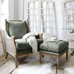 Hocker & Poufs|Sitzmöbel^LOBERON Hocker Greenbrier antikbraun/grün