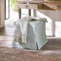 Hocker & Poufs|Sitzmöbel^LOBERON Hocker Ulysette weiß/blau