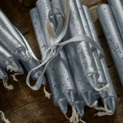 Kerzen|Kerzenhalter^LOBERON Kerze 12er Set Bauceau silber