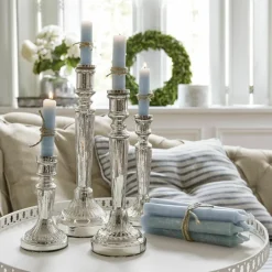 Kerzen|Kerzenhalter^LOBERON Kerze 12er Set Bauceau graublau