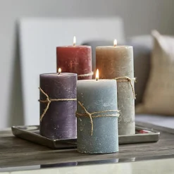 Kerzen|Kerzenhalter^LOBERON Kerze 4er Set Berekua grau/taupe/lila