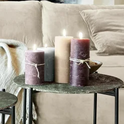 Kerzen|Kerzenhalter^LOBERON Kerze 4er Set Berekua grau/taupe/lila