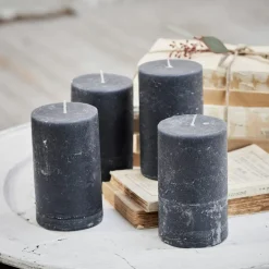 Kerzen|Kerzenhalter^LOBERON Kerze 4er Set Braga anthrazit
