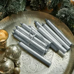 Kerzen|Kerzenhalter^LOBERON Kerze 20er Set Lysarion silber