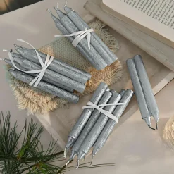 Kerzen|Kerzenhalter^LOBERON Kerze 20er Set Noufa silber