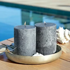 Kerzen|Kerzenhalter^LOBERON Kerze 2er Set Oviedo anthrazit