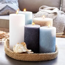 Kerzen|Kerzenhalter^LOBERON Kerze 5er Set Panagra blau/grau