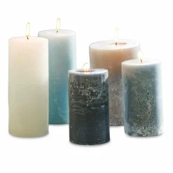 Kerzen|Kerzenhalter^LOBERON Kerze 5er Set Panagra blau/grau
