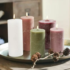 Kerzen|Kerzenhalter^LOBERON Kerze 5er Set Panagra creme/rosa/grün