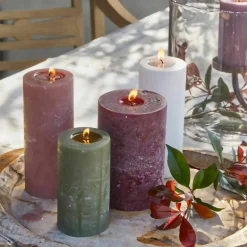 Kerzen|Kerzenhalter^LOBERON Kerze 5er Set Panagra creme/rosa/grün