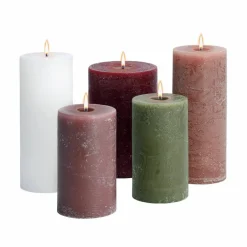 Kerzen|Kerzenhalter^LOBERON Kerze 5er Set Panagra creme/rosa/grün