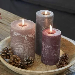 Kerzen|Kerzenhalter^LOBERON Kerze 3er Set Pretin rosa/lila/grau