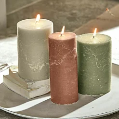 Kerzen|Kerzenhalter^LOBERON Kerze 3er Set Salis orange/grün