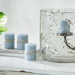 Kerzen|Kerzenhalter^LOBERON Kerze 4er Set Virrans graublau