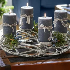 Kerzenständer|Adventskranz^LOBERON Kerzenkranz Coldfield silber