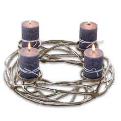 Kerzenständer|Adventskranz^LOBERON Kerzenkranz Coldfield silber