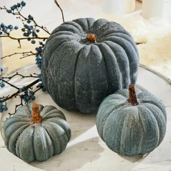 Dekoobjekte|Dekoration^LOBERON Kürbis 3er Set Pumpkin blau
