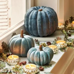 Dekoobjekte|Dekoration^LOBERON Kürbis 3er Set Pumpkin blau