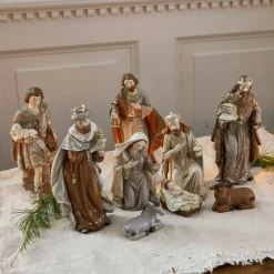 Weihnachtsfiguren^LOBERON Krippenfiguren 9er Set Caprinas