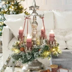 Kränze|Adventskranz^LOBERON LED-Kranz Regin grün/weiß