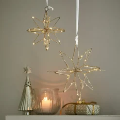 Lichtobjekte|Beleuchtete Weihnachtsdeko^LOBERON LED-Stern 2er Set Pérole