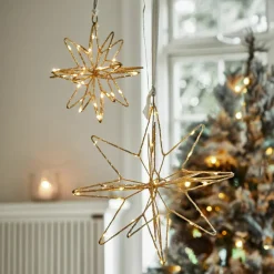 Lichtobjekte|Beleuchtete Weihnachtsdeko^LOBERON LED-Stern 2er Set Pérole