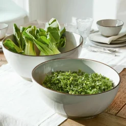 Geschirr|Geschirr^LOBERON Salatschüssel 2er Set Biarré grau