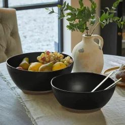 Geschirr|Geschirr^LOBERON Salatschüssel 2er Set Biarré schwarz