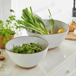 Geschirr|Geschirr^LOBERON Salatschüssel 2er Set Biarré weiß